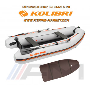 KOLIBRI - Надуваема моторна лодка с твърдо дъно и надуваем кил KM-300DL Light - светло сива